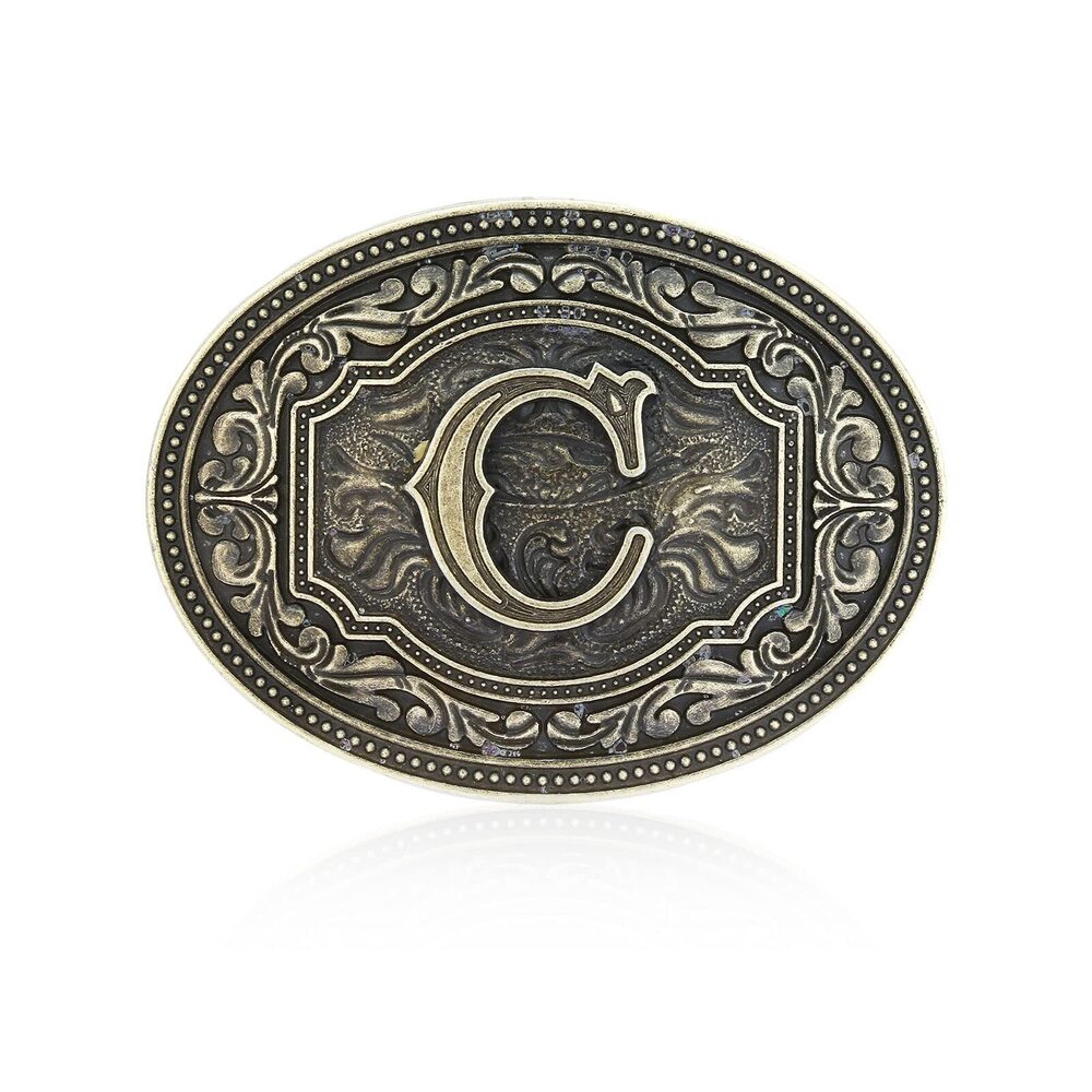 6293 Western Belt Buckle Initial Letters ABCDEFG to Z Cowboy Rodeo Large